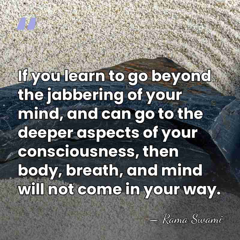If you learn to go beyond the jabbering of your mind, and&hellip; - Rama Swami