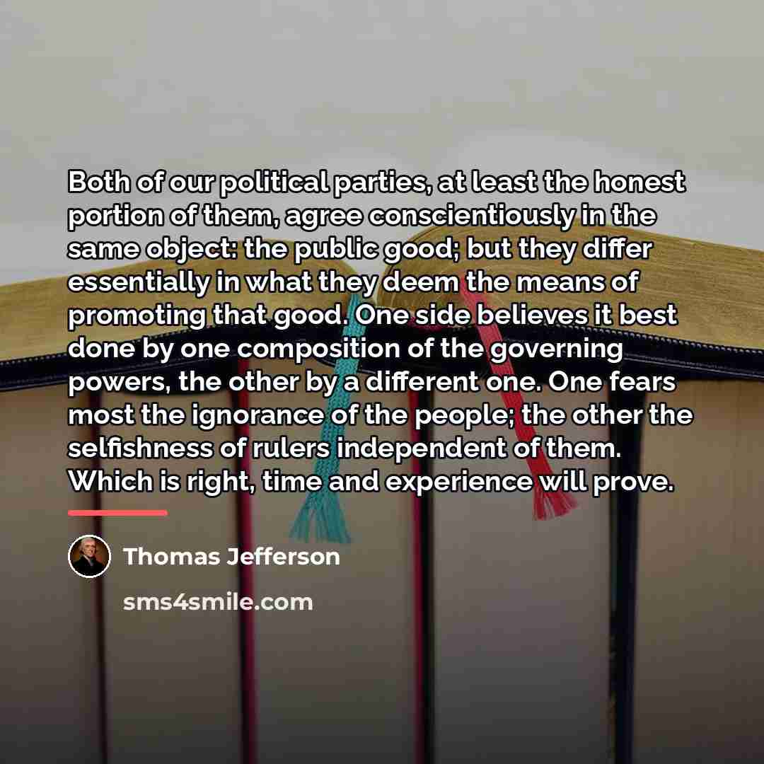 “Both of our political parties, at least the honest portion…” quote by Thomas Jefferson