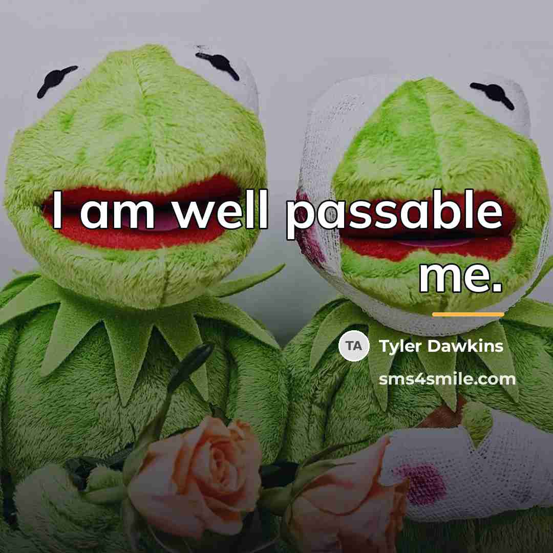 “I am well passable me.…” quote by Tyler Dawkins