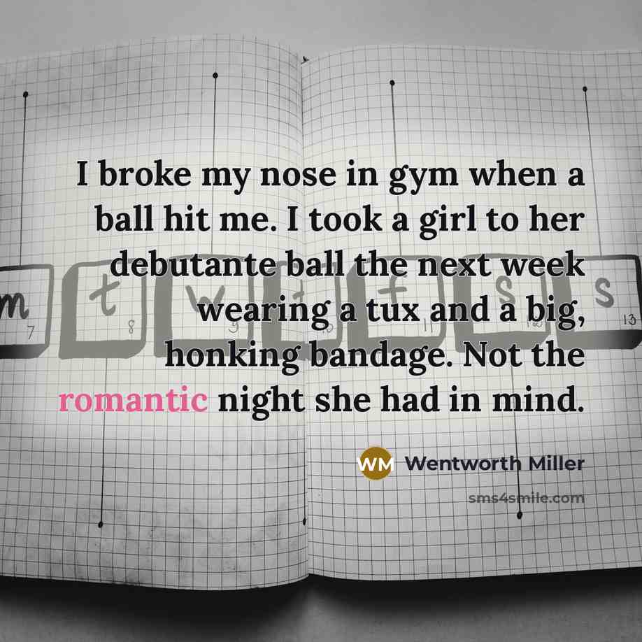 “I broke my nose in gym when a ball hit…” quote by Wentworth Miller