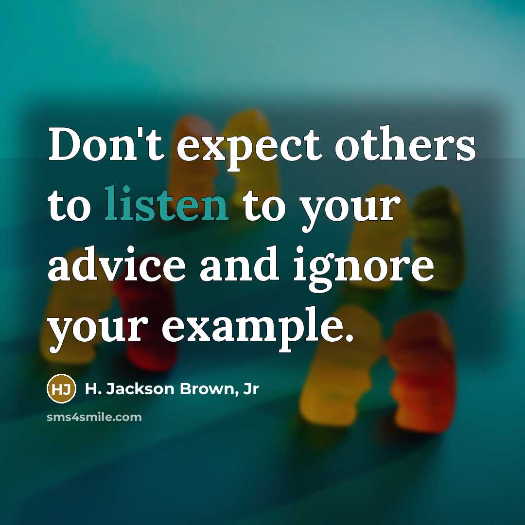 “Don't expect others to listen to your advice and ignore…” quote by H. Jackson Brown, Jr