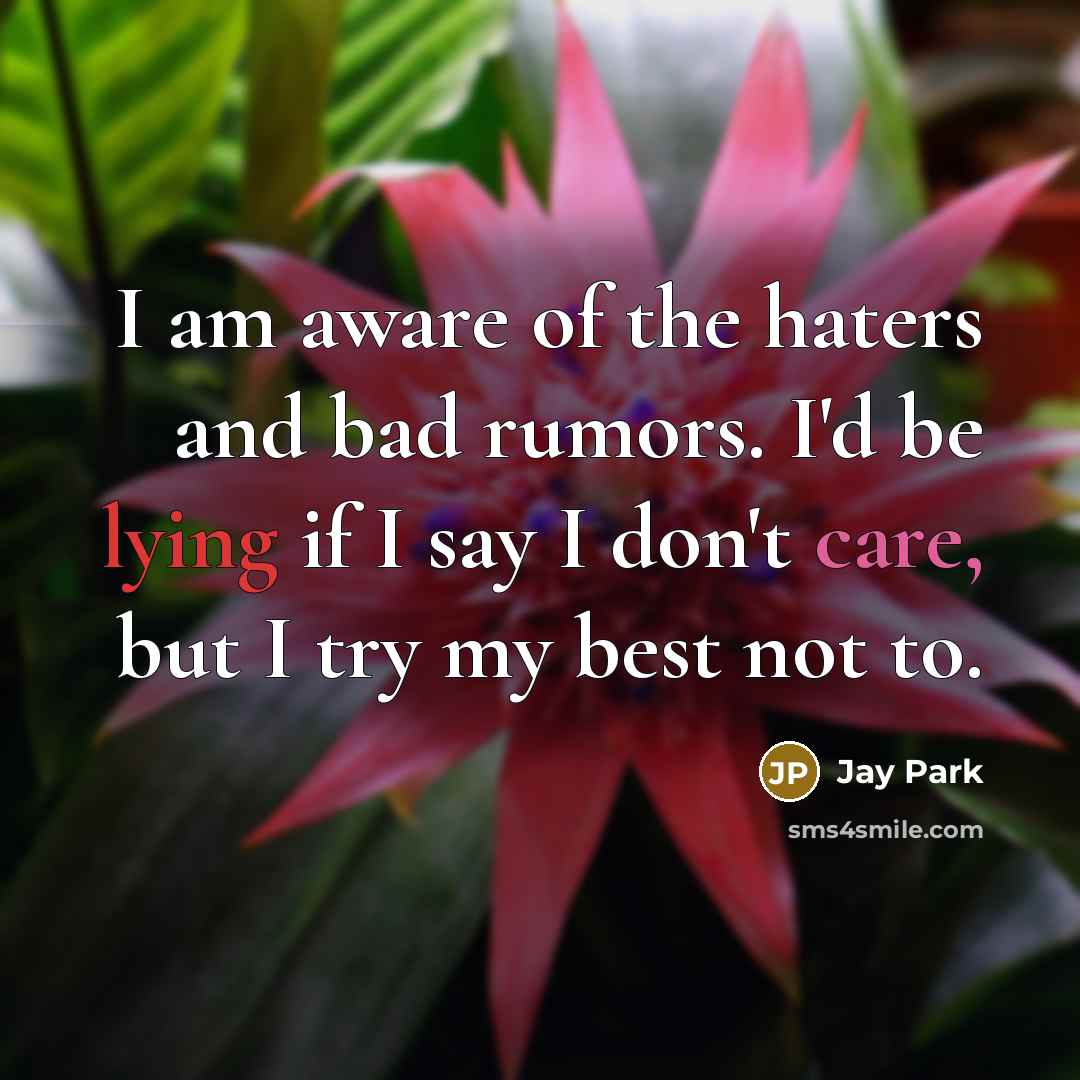 “I am aware of the haters and bad rumors. I'd…” quote by Jay Park