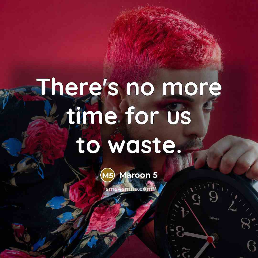 “There's no more time for us to waste.…” quote by Maroon 5