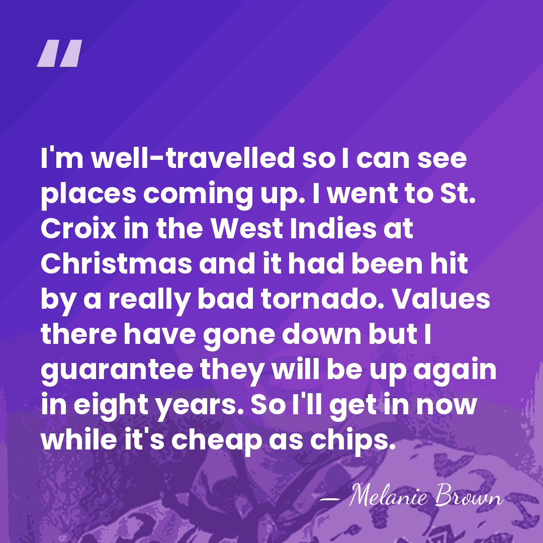 I'm well-travelled so I can see places coming up. I went to&hellip; - Melanie Brown