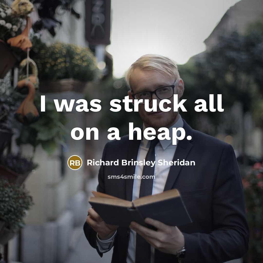 “I was struck all on a heap.…” quote by Richard Brinsley Sheridan