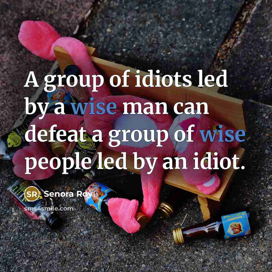 “A group of idiots led by a wise man can…” quote by Senora Roy