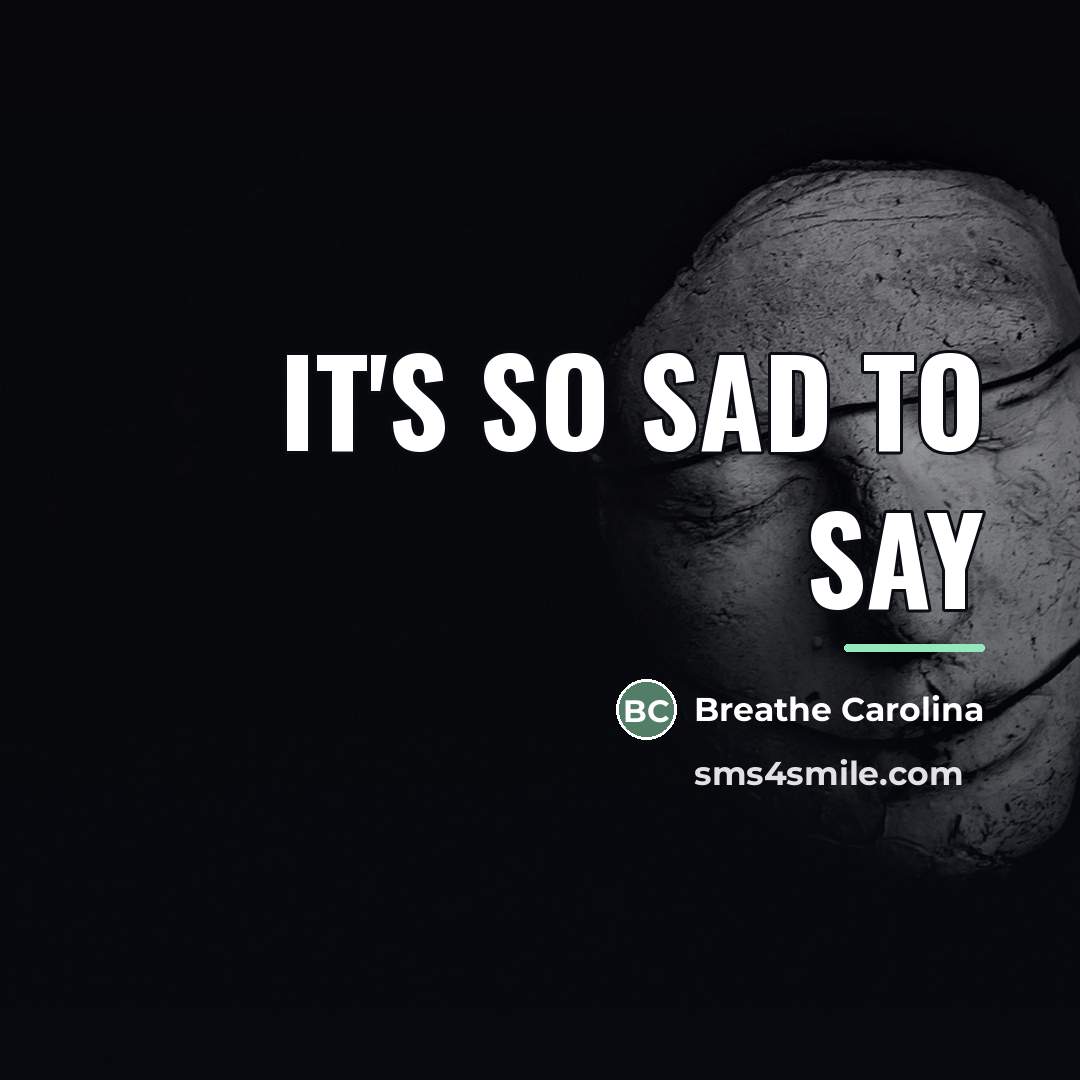 “It's so sad to say…” quote by Breathe Carolina