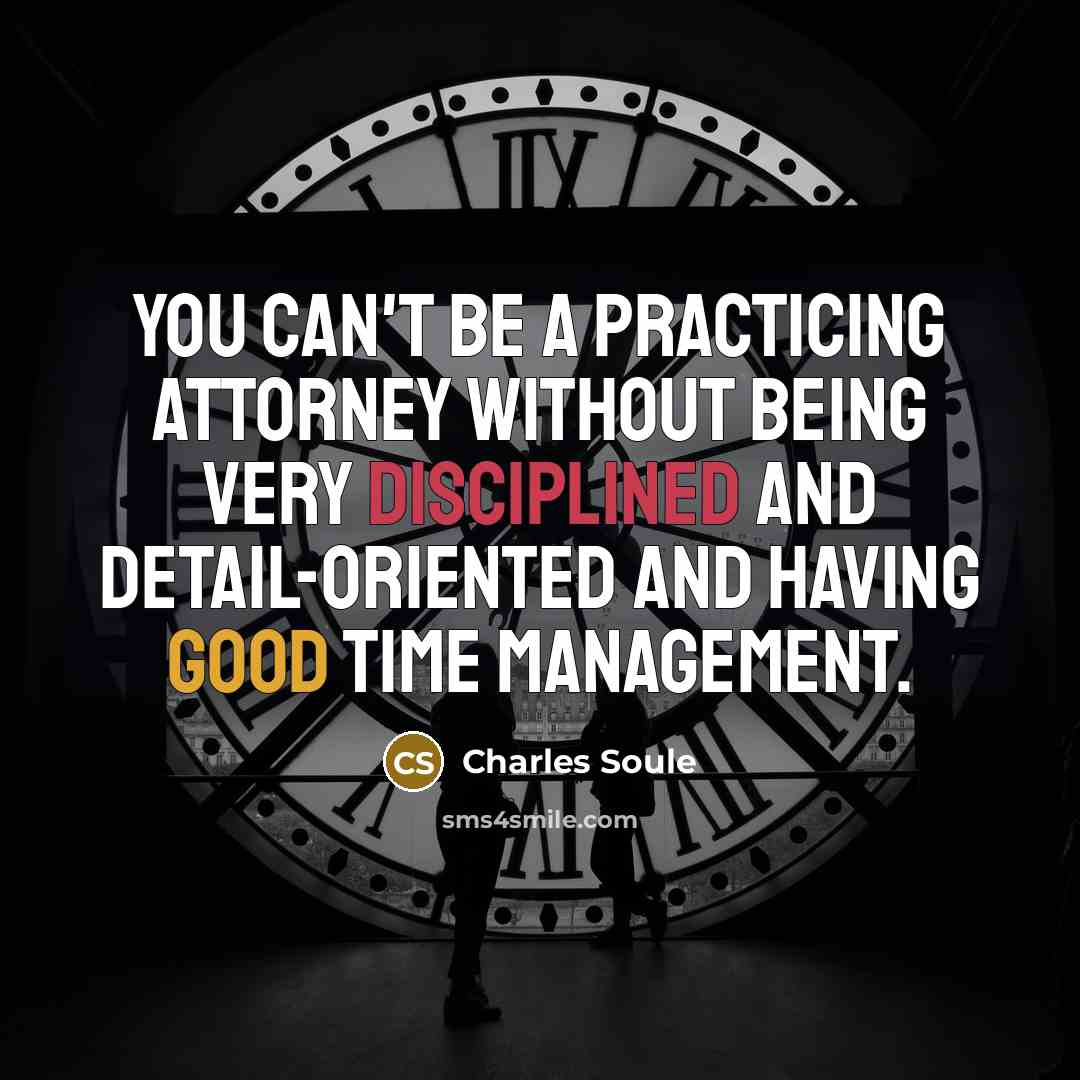 “You can't be a practicing attorney without being very disciplined…” quote by Charles Soule