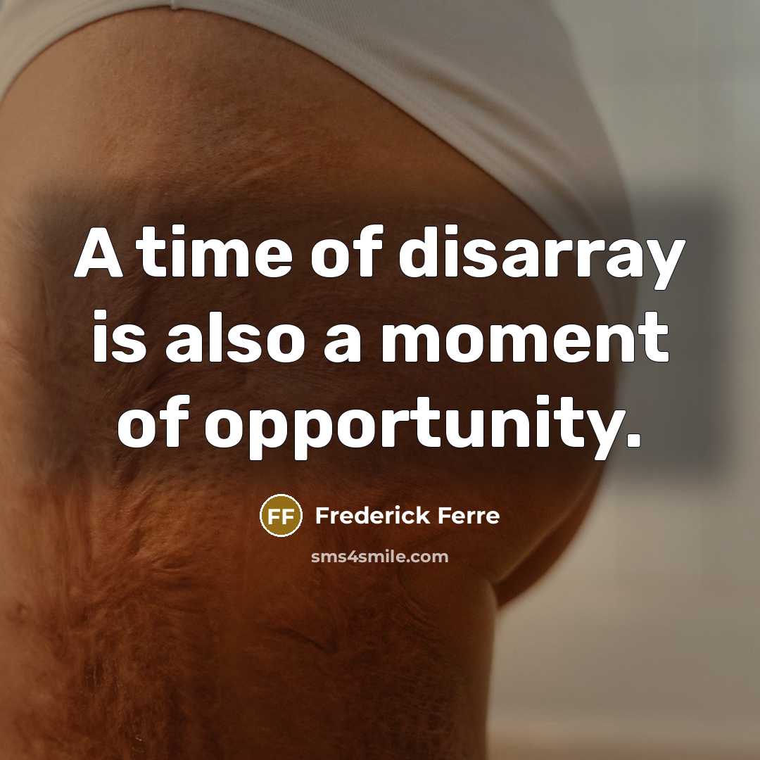 “A time of disarray is also a moment of opportunity.” quote by Frederick Ferre