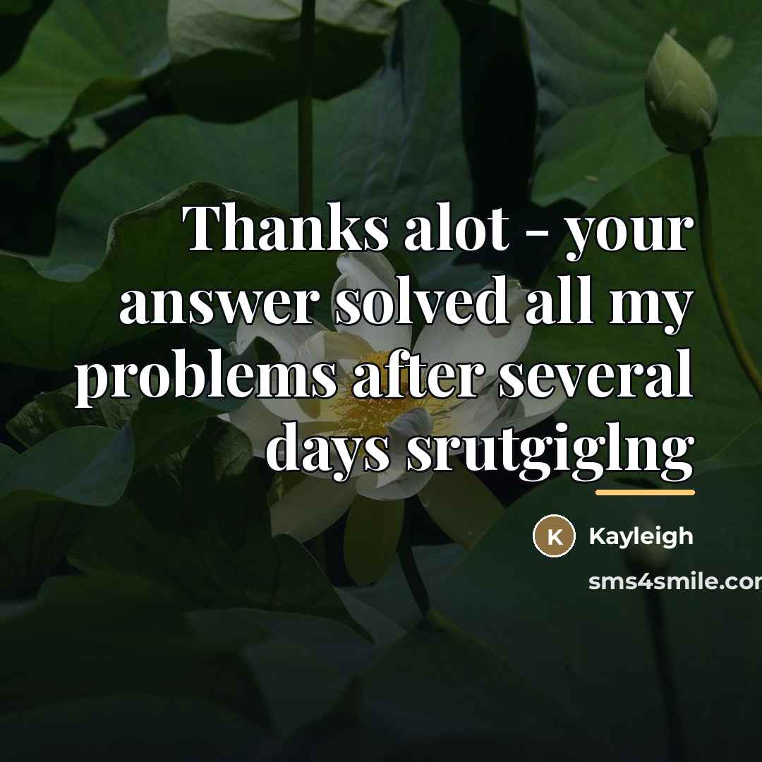 “Thanks alot - your answer solved all my problems after…” quote by Kayleigh