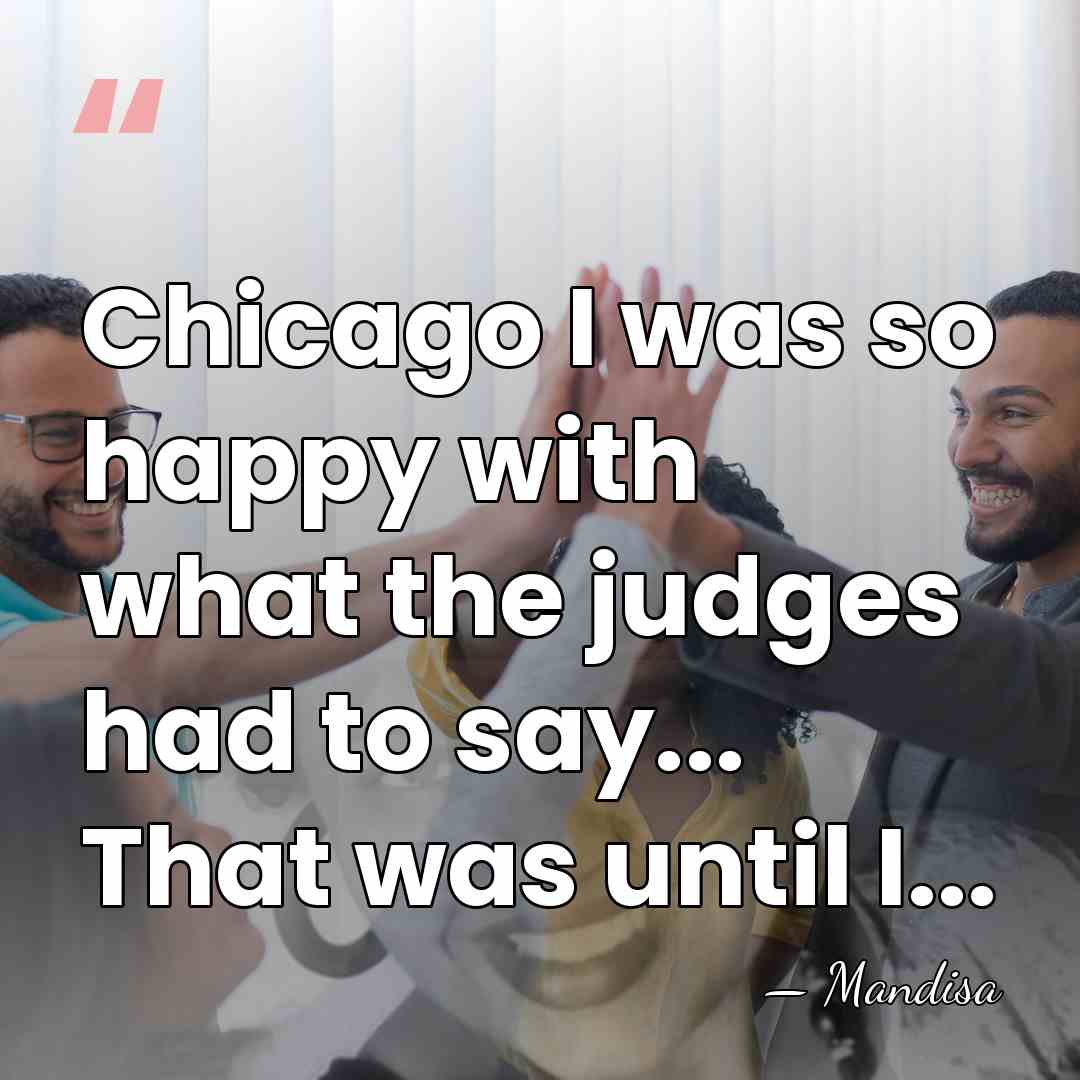 Chicago I was so happy with what the judges had to say...&hellip; - Mandisa