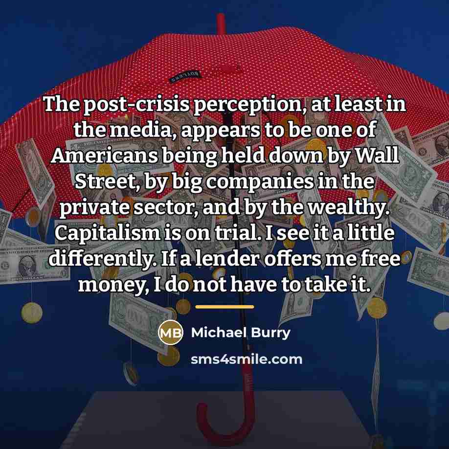 “The post-crisis perception, at least in the media, appears to…” quote by Michael Burry