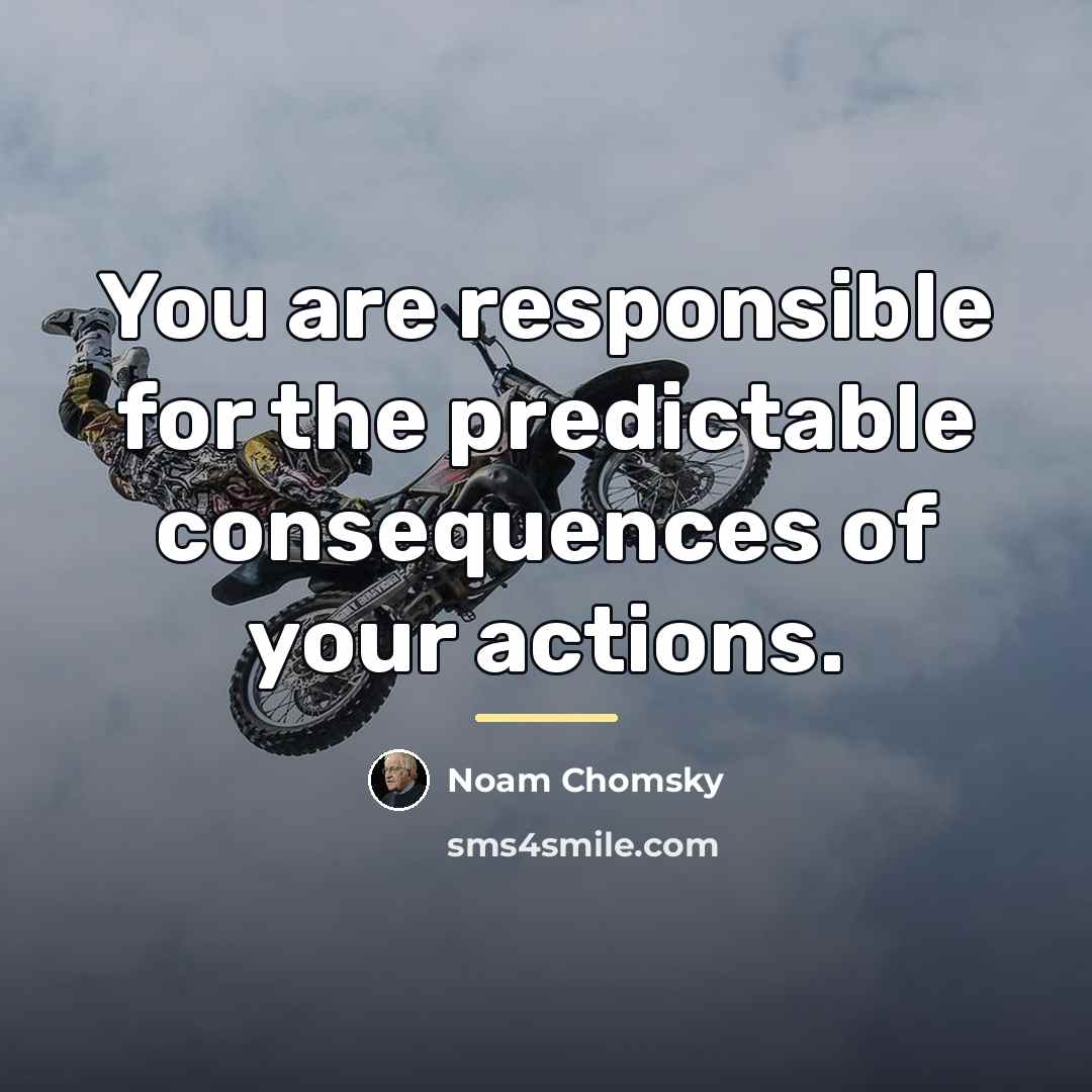 “You are responsible for the predictable consequences of your actions.…” quote by Noam Chomsky