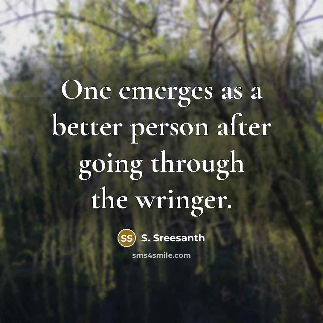 “One emerges as a better person after going through the…” quote by S. Sreesanth