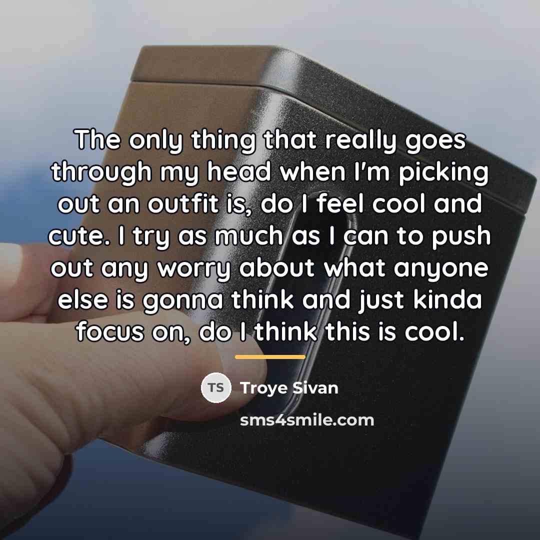 “The only thing that really goes through my head when…” quote by Troye Sivan