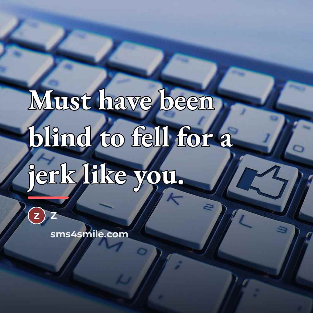 “Must have been blind to fell for a jerk like…” quote by Z