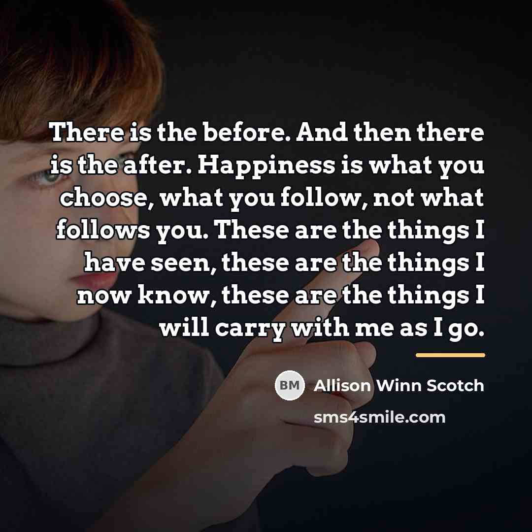 “There is the before. And then there is the after.…” quote by Allison Winn Scotch