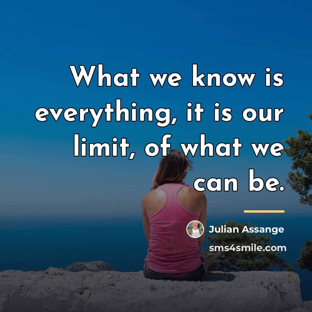 “What we know is everything, it is our limit, of…” quote by Julian Assange