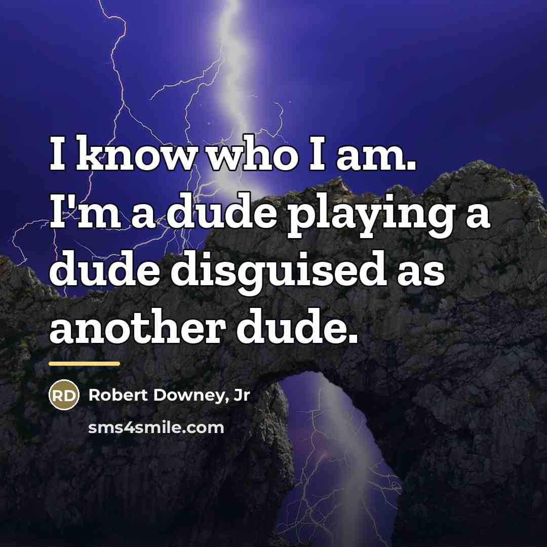 “I know who I am. I'm a dude playing a…” quote by Robert Downey, Jr