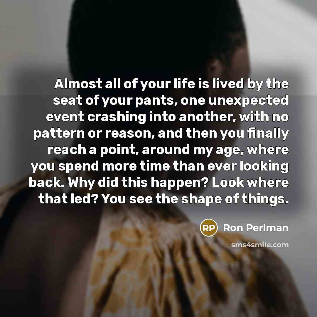 “Almost all of your life is lived by the seat…” quote by Ron Perlman