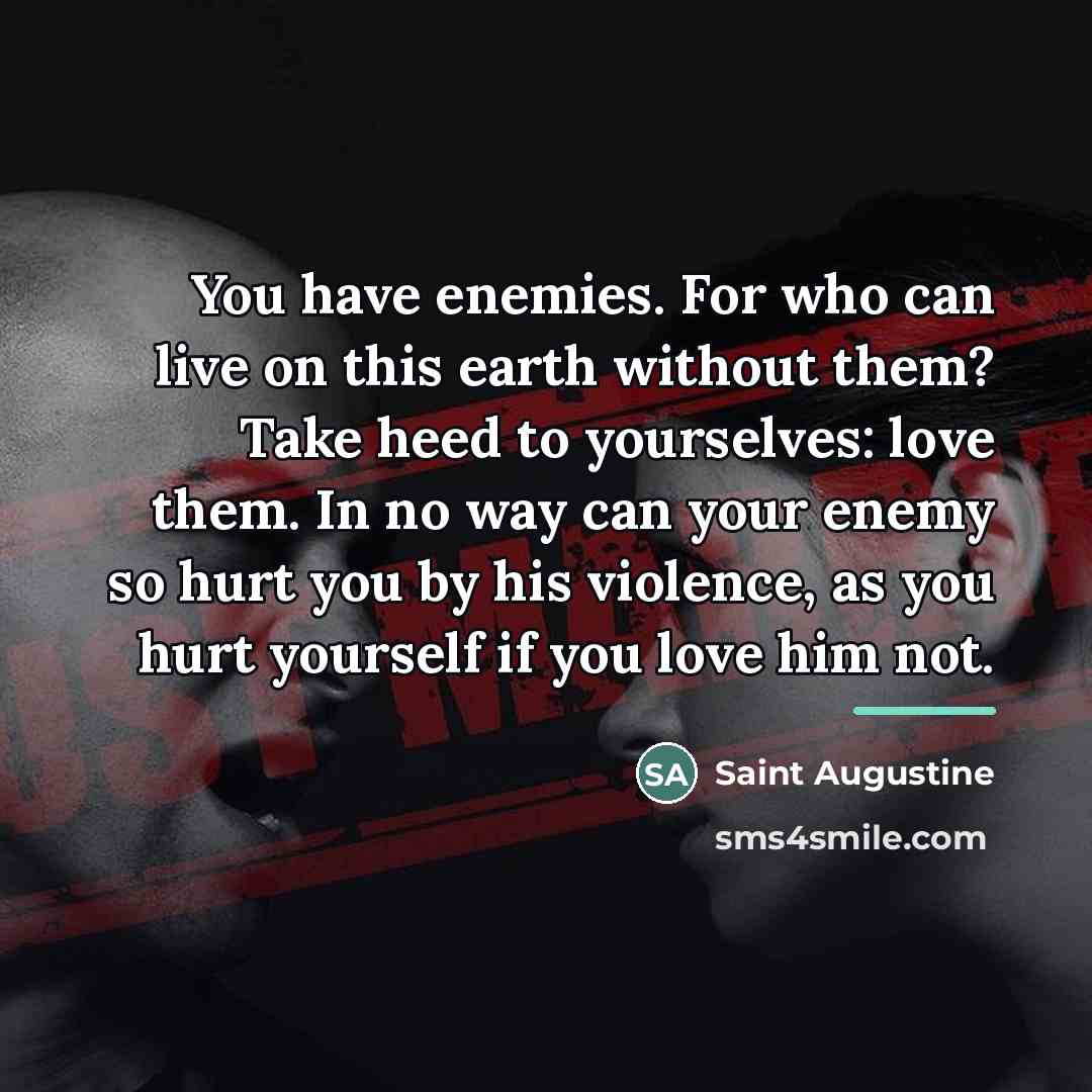 “You have enemies. For who can live on this earth…” quote by Saint Augustine