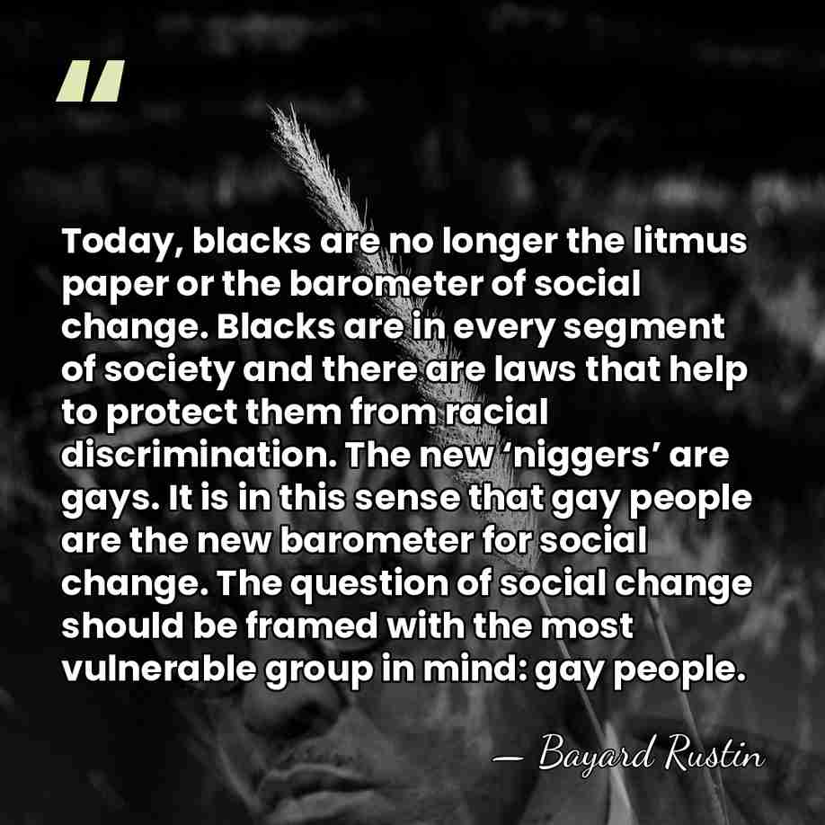 Today, blacks are no longer the litmus paper or the barometer of&hellip; - Bayard Rustin