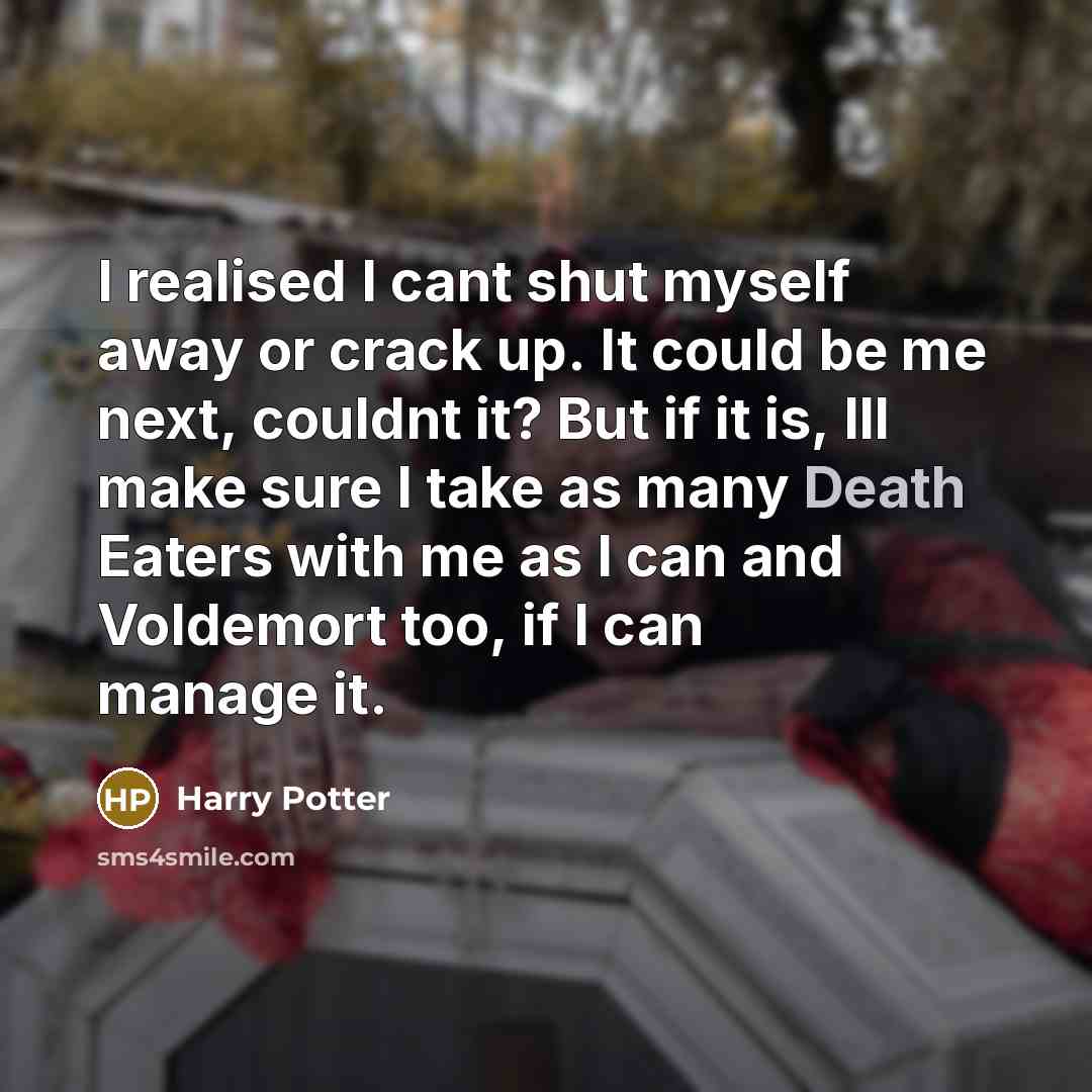 “I realised I cant shut myself away or crack up.…” quote by Harry Potter