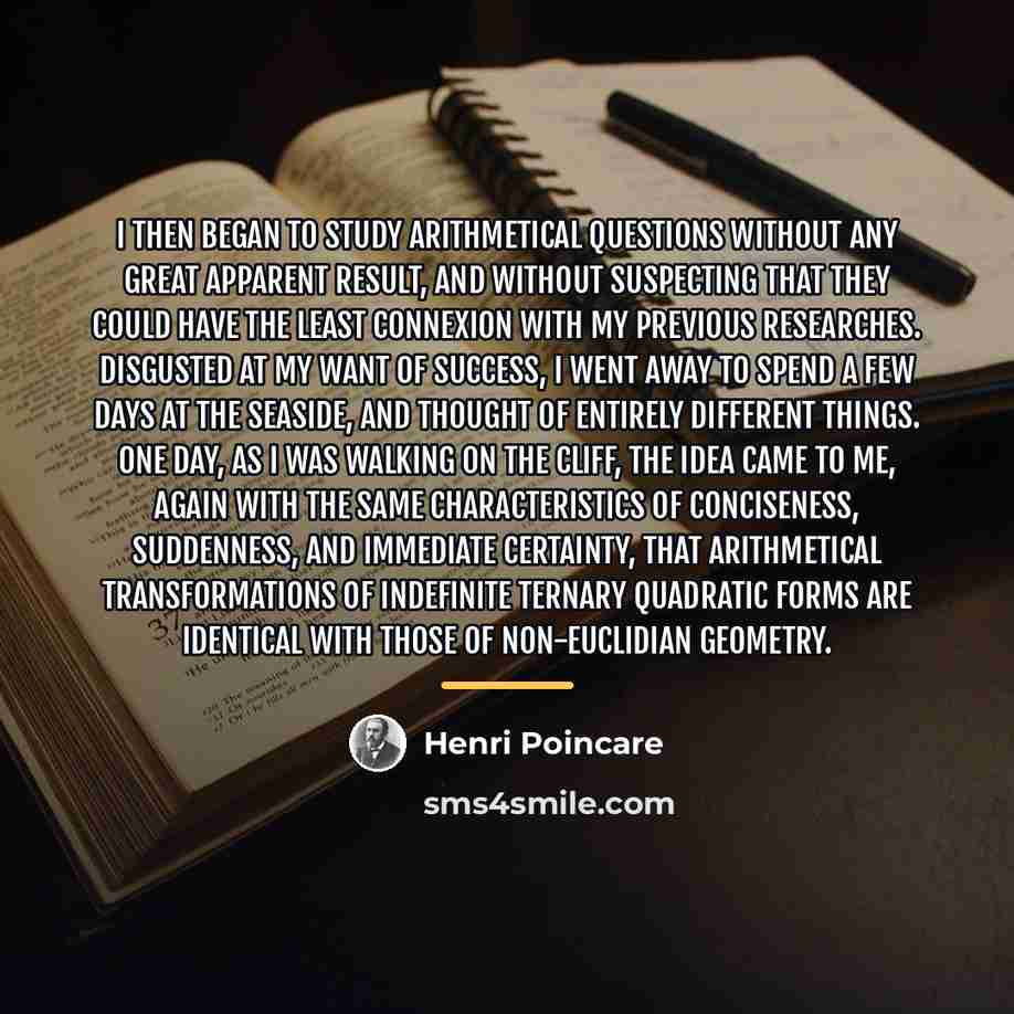 “I then began to study arithmetical questions without any great…” quote by Henri Poincare