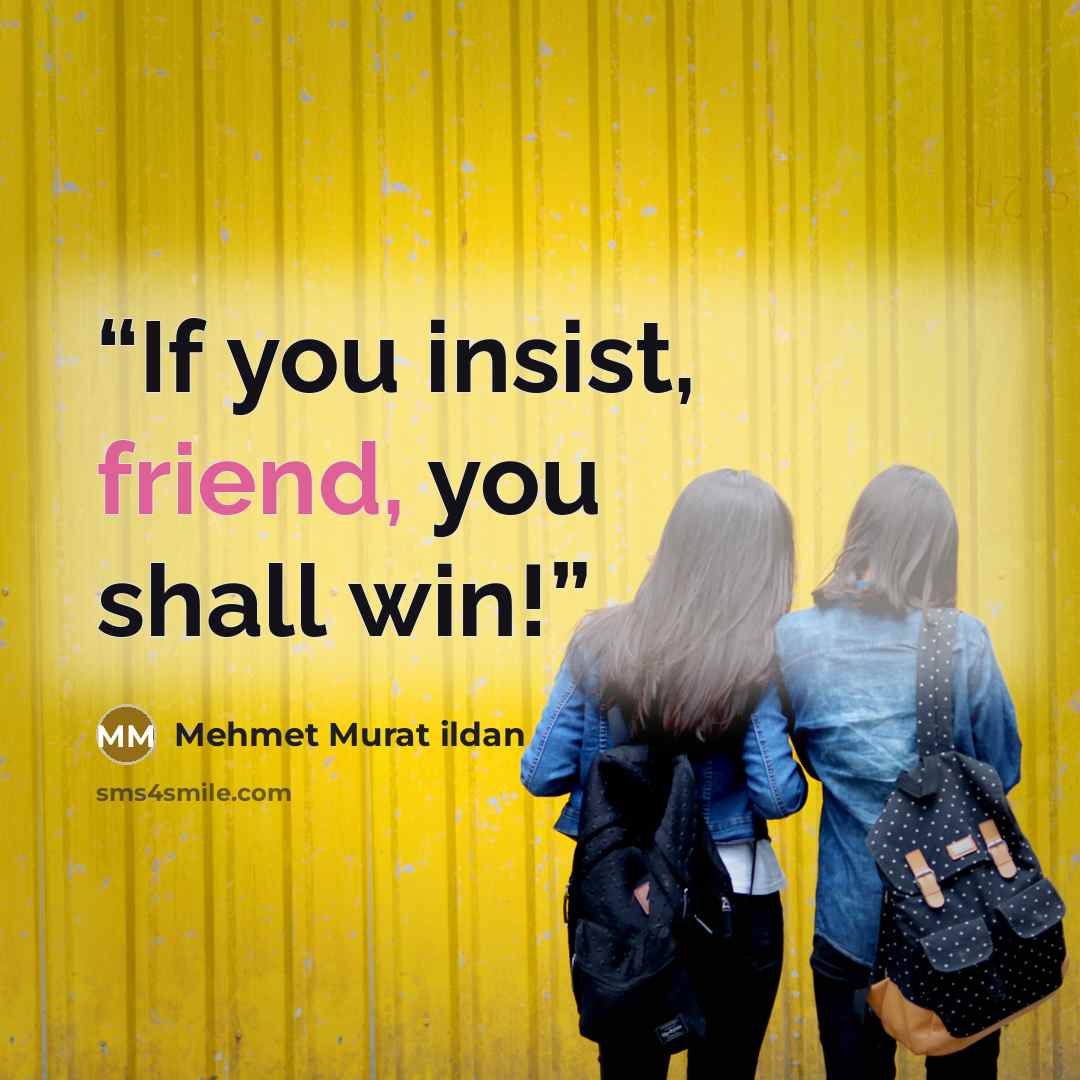 “If you insist, friend, you shall win!” quote by Mehmet Murat ildan