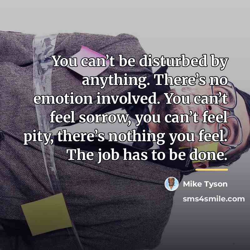 “You can’t be disturbed by anything. There’s no emotion involved.…” quote by Mike Tyson