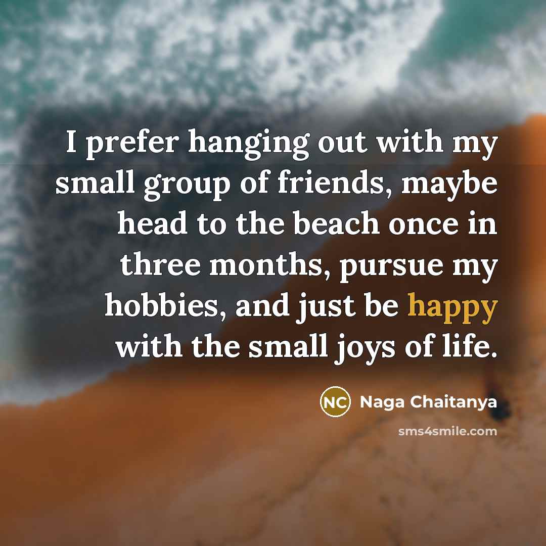 “I prefer hanging out with my small group of friends,…” quote by Naga Chaitanya
