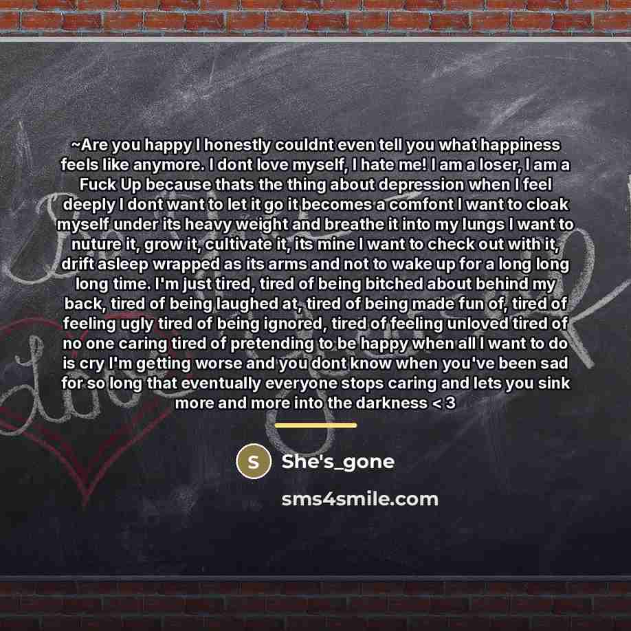 “~Are you happy I honestly couldnt even tell you what…” quote by She's_gone