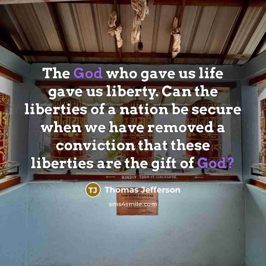 “The God who gave us life gave us liberty. Can…” quote by Thomas Jefferson