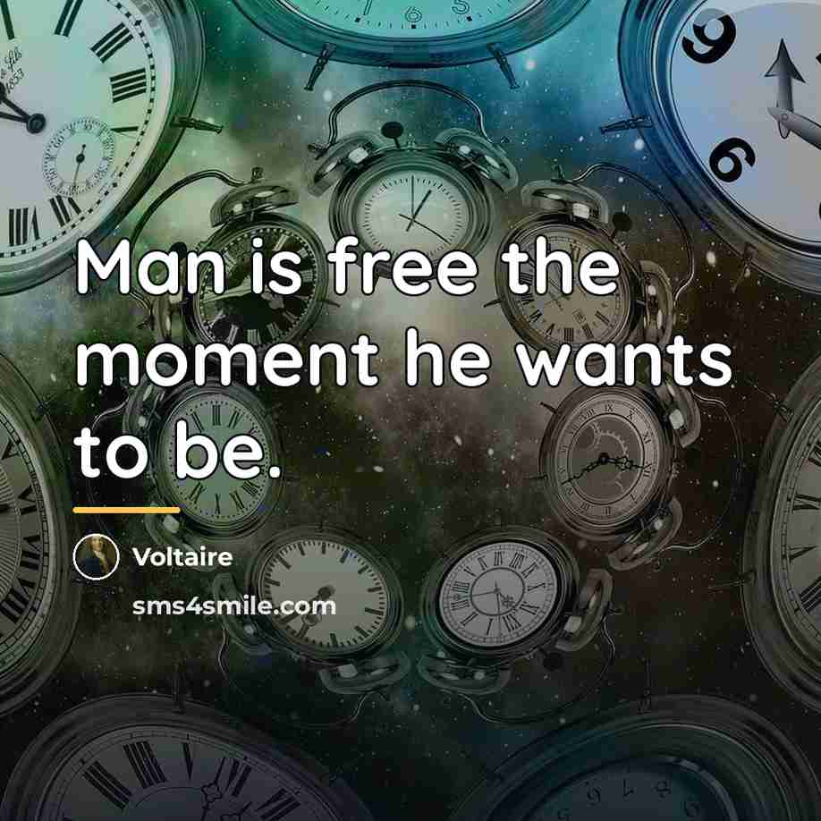 “Man is free the moment he wants to be.…” quote by Voltaire