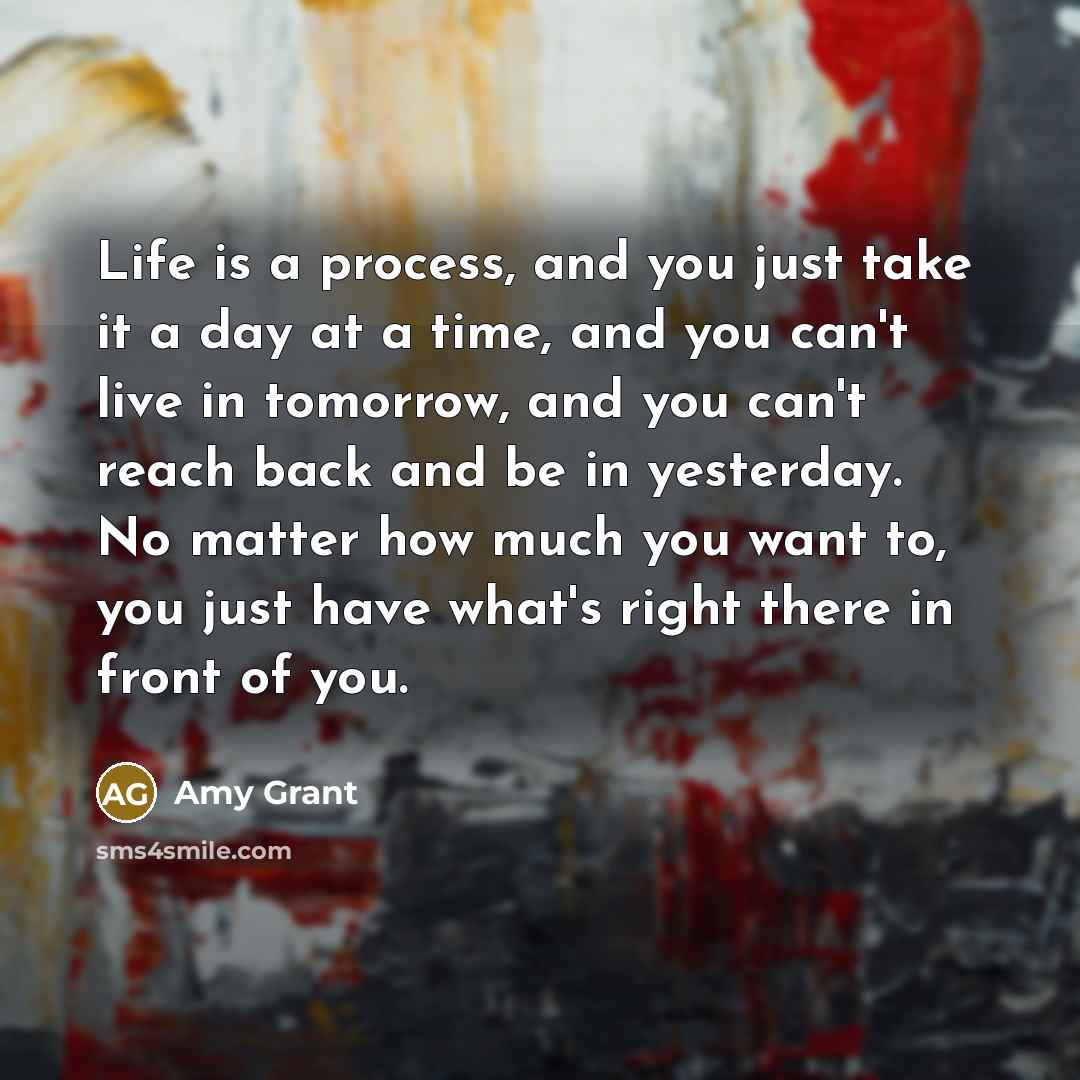 “Life is a process, and you just take it a…” quote by Amy Grant