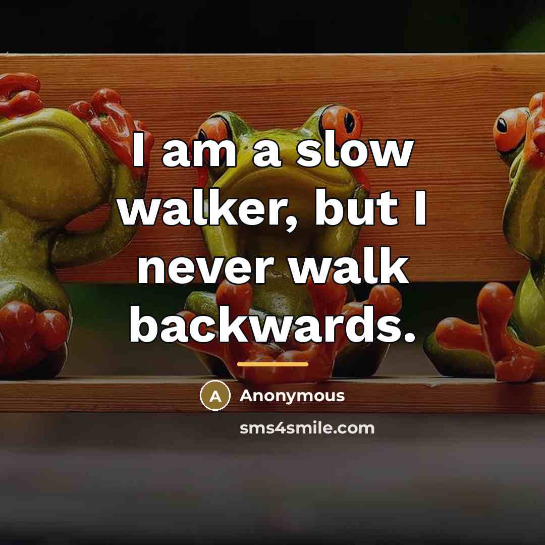 “I am a slow walker, but I never walk backwards.…” quote by Anonymous