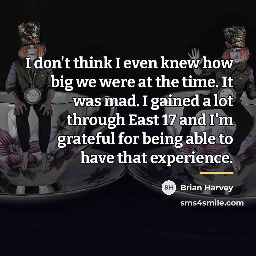 “I don't think I even knew how big we were…” quote by Brian Harvey