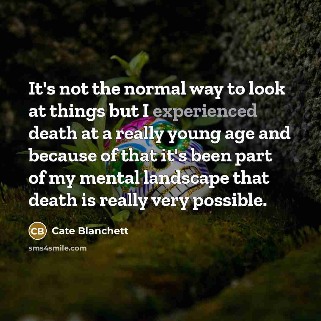 “It's not the normal way to look at things but…” quote by Cate Blanchett