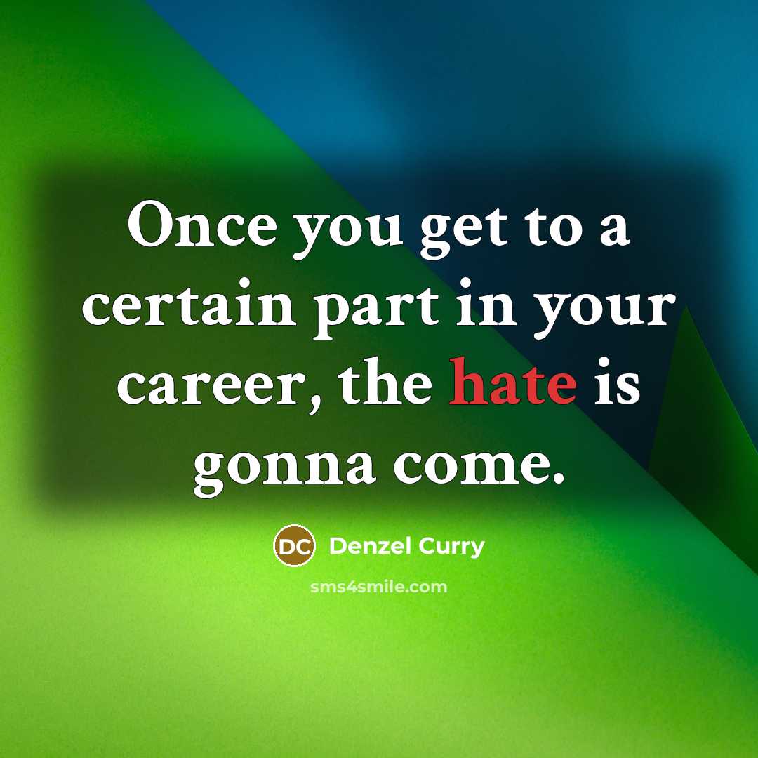 “Once you get to a certain part in your career,…” quote by Denzel Curry