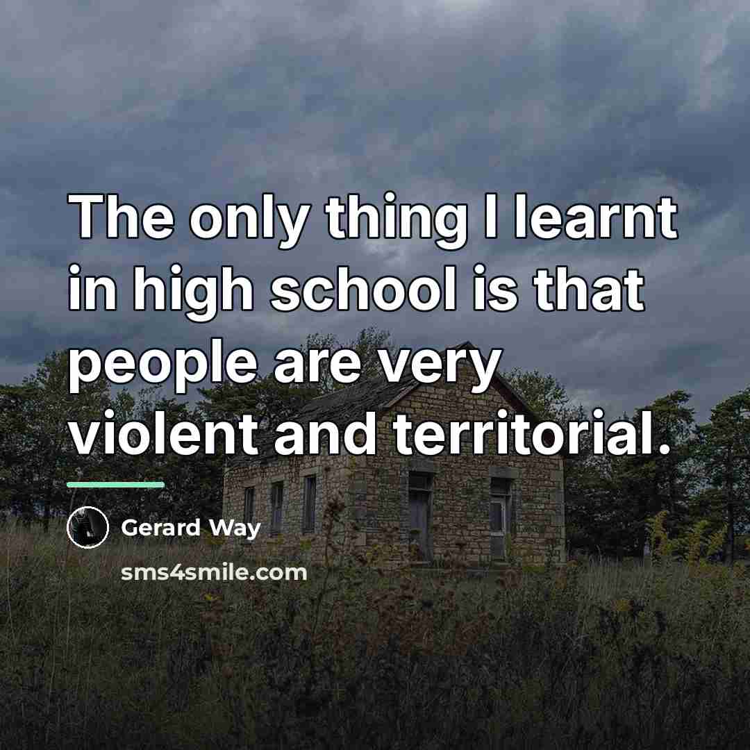 “The only thing I learnt in high school is that…” quote by Gerard Way