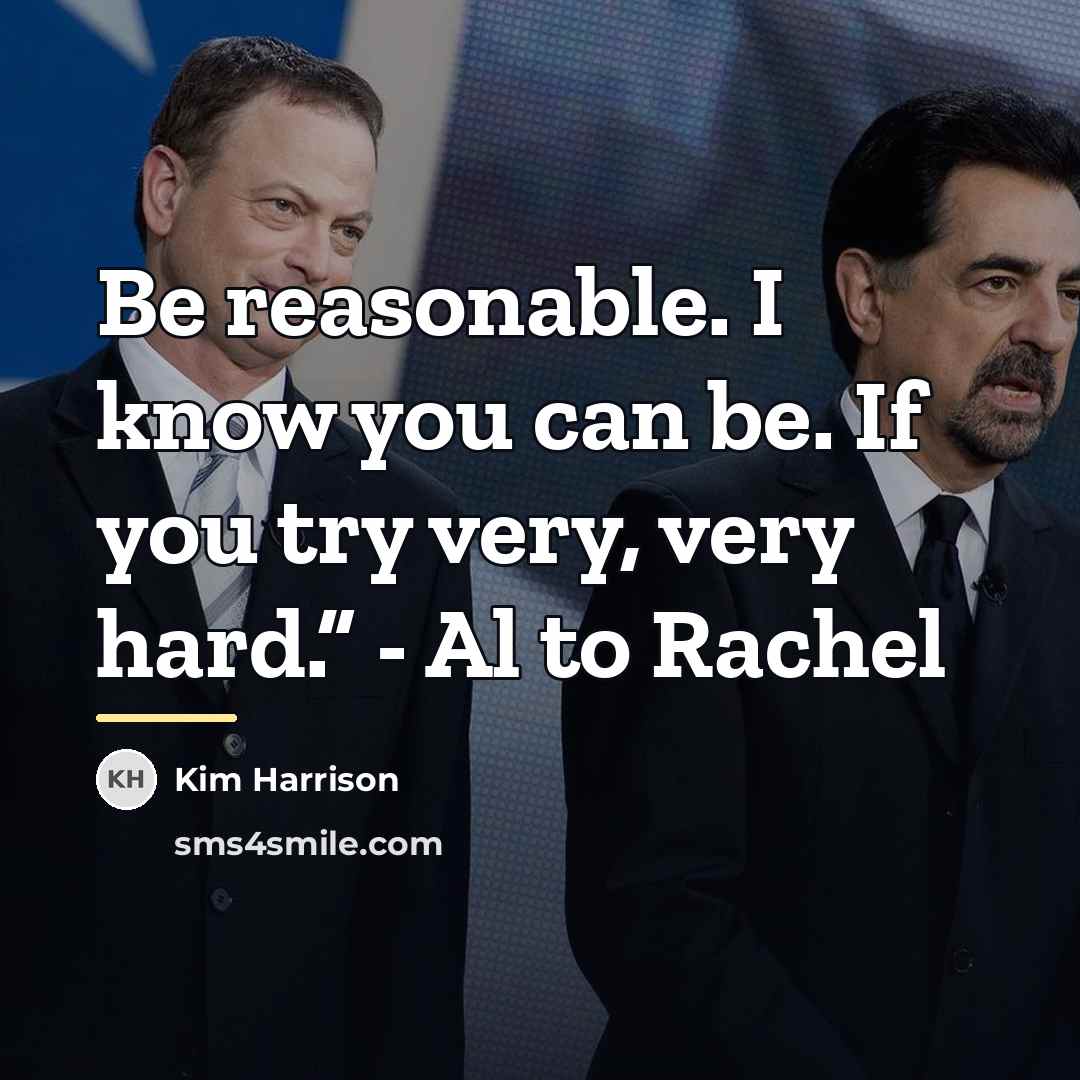 “Be reasonable. I know you can be. If you try…” quote by Kim Harrison