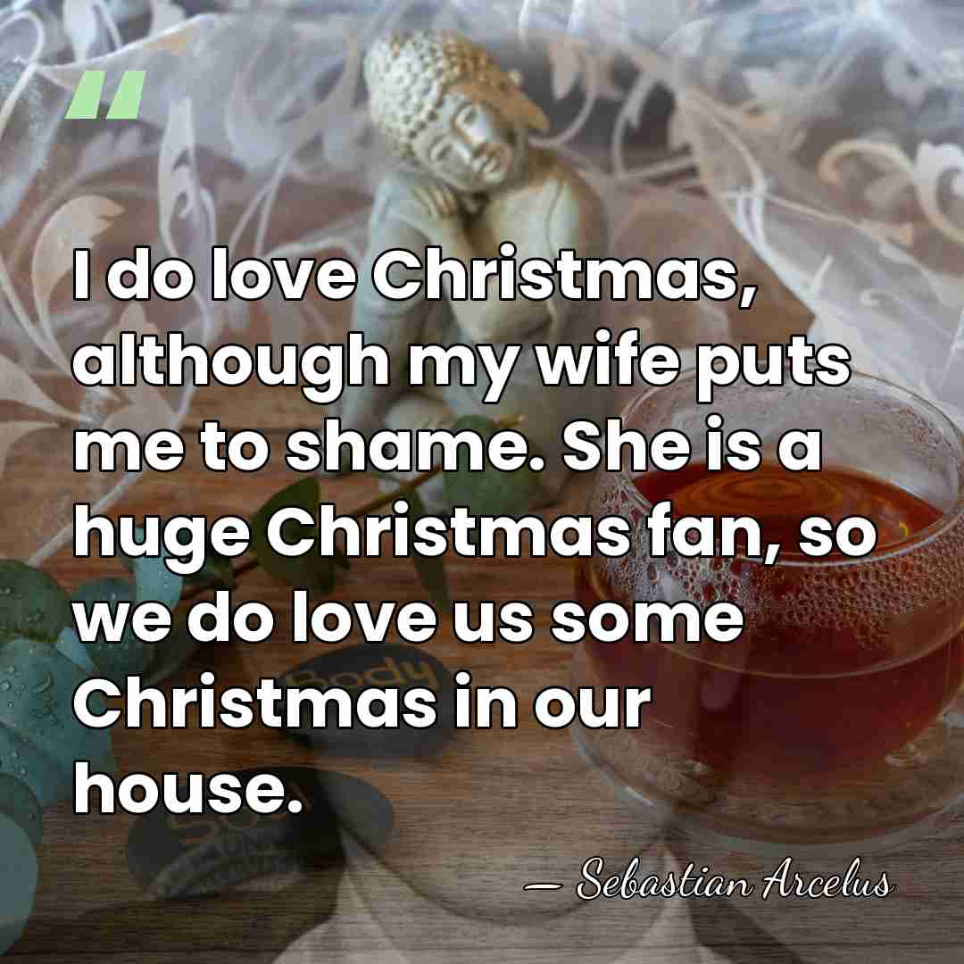 I do love Christmas, although my wife puts me to shame. She&hellip; - Sebastian Arcelus