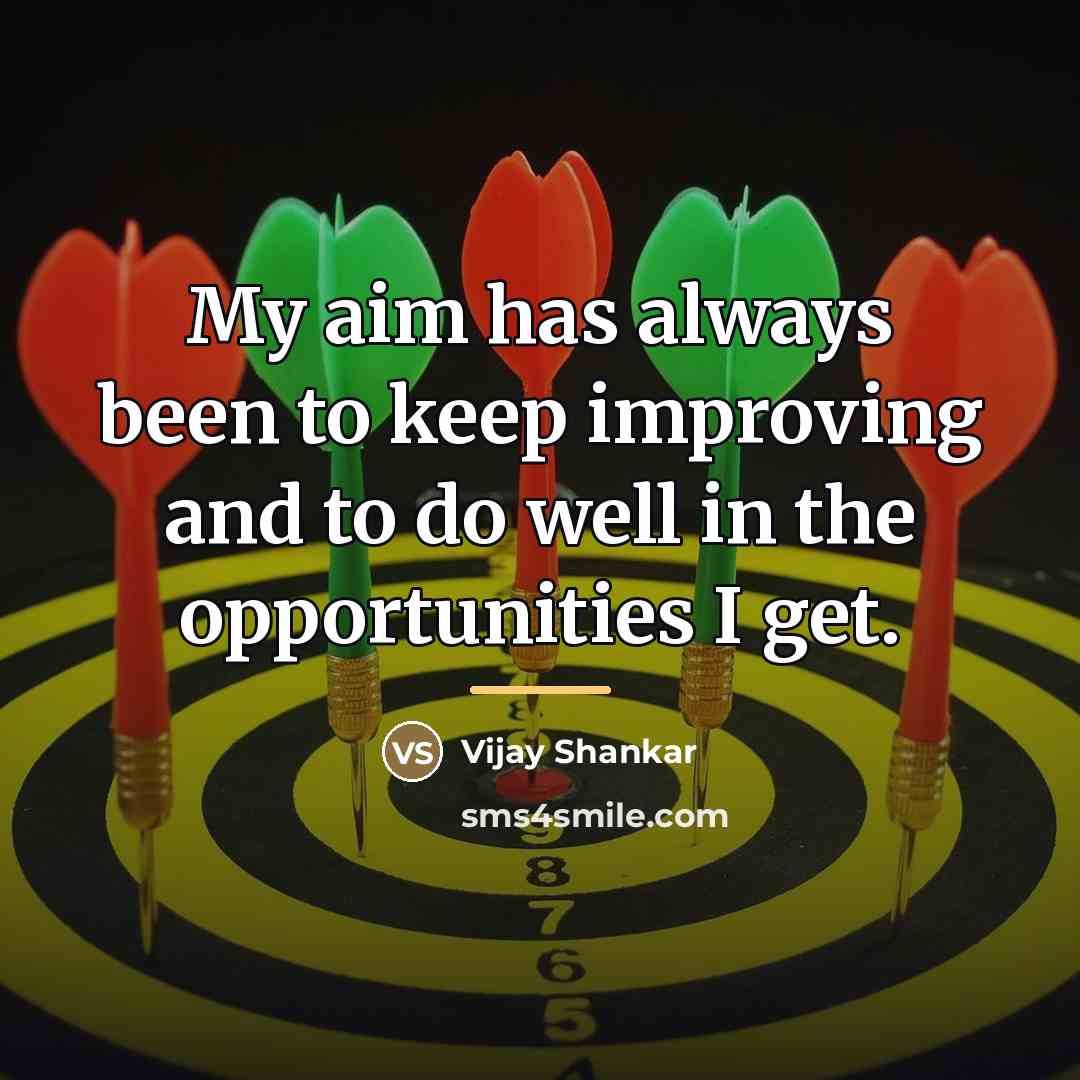 “My aim has always been to keep improving and to…” quote by Vijay Shankar