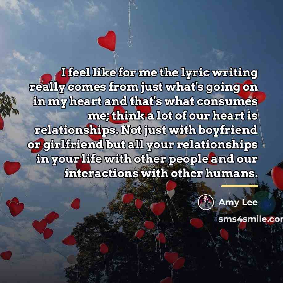 “I feel like for me the lyric writing really comes…” quote by Amy Lee