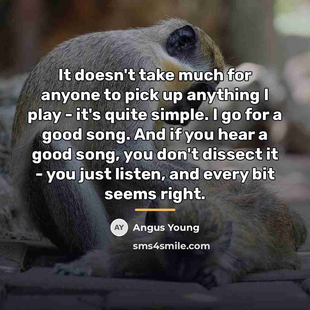 “It doesn't take much for anyone to pick up anything…” quote by Angus Young