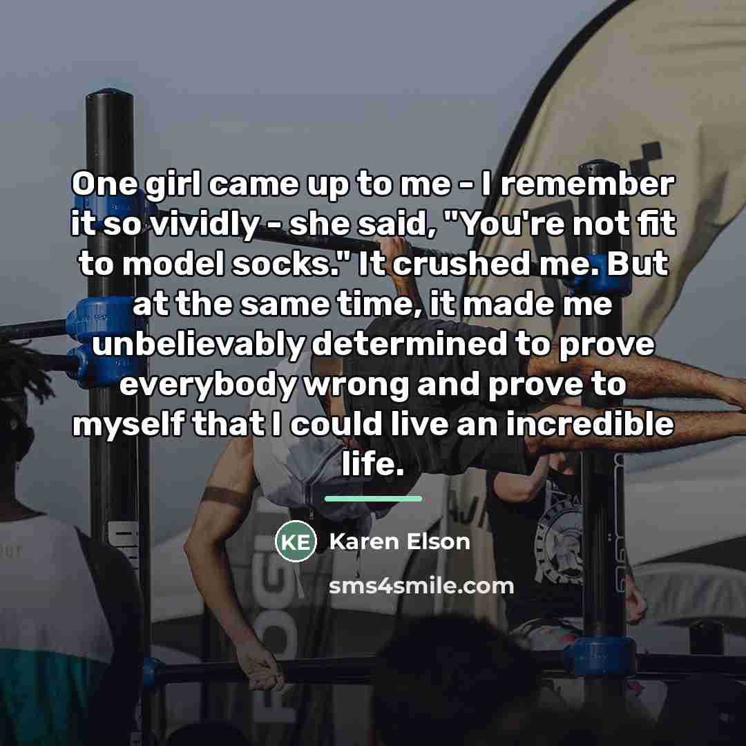 “One girl came up to me - I remember it…” quote by Karen Elson