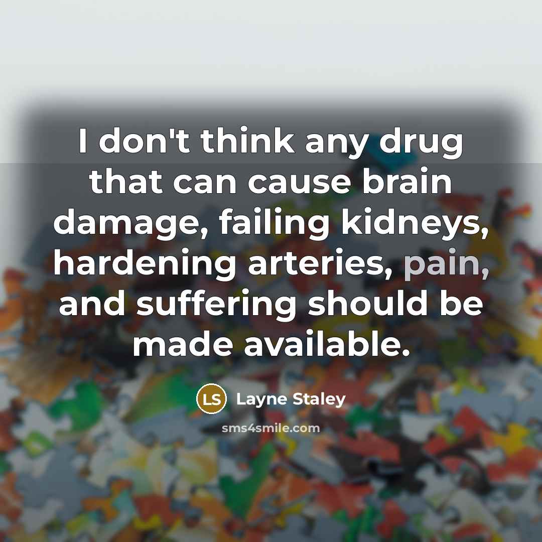 “I don't think any drug that can cause brain damage,…” quote by Layne Staley