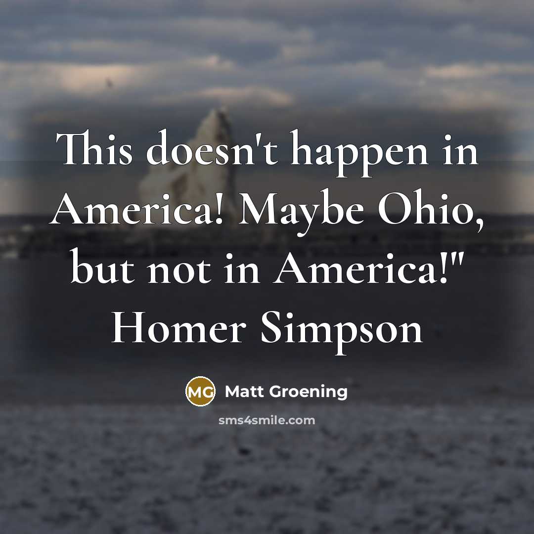 “This doesn't happen in America! Maybe Ohio, but not in…” quote by Matt Groening