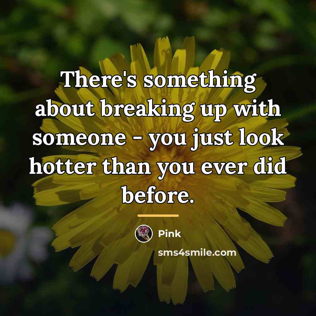 “There's something about breaking up with someone - you just…” quote by Pink