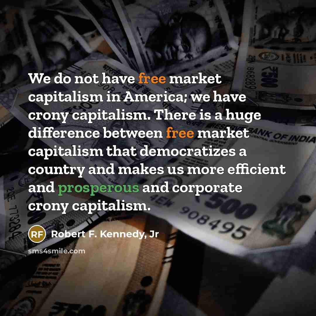 “We do not have free market capitalism in America; we…” quote by Robert F. Kennedy, Jr